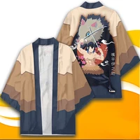 new anime demon slayer hashibira inosuke cosplay costumes kimono teens cloak haori kisatsutai cardigan jacket pajamas bathrobe