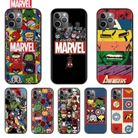 marvel anime superhero for apple iphone 12 11 xs pro max mini xr x 8 7 6 6s plus 5 se 2020 black cover phone soft case