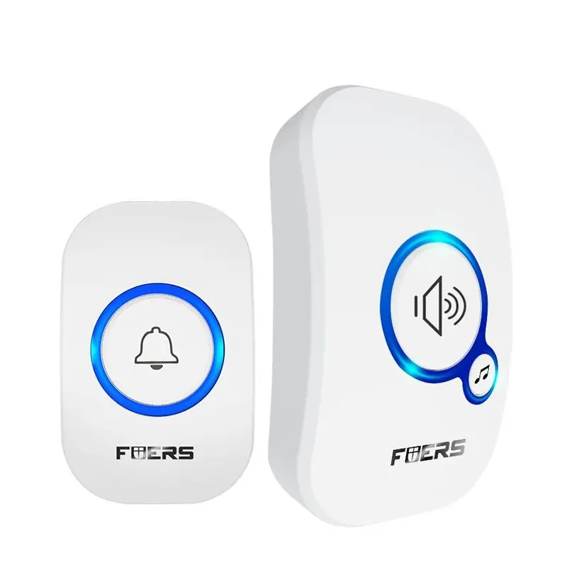 

FUERS Home Wireless Doorbell 433Mhz Welcome Friend Smart Doorbell 150Meters Long Distance 32 Songs 4 Level Volumes Door Chimes