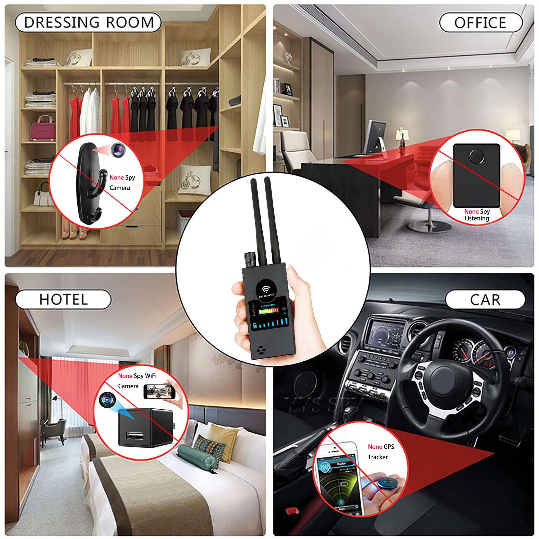 anti spy hidden camera detector gsm mobile audio bug finder gps lens rf signal tracker detect mini spy bug scan finder radio sca free global shipping