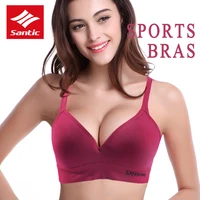 santic sports bra high stretch breathable fitness women padded for cycling yoga running seamless bicycling accessories