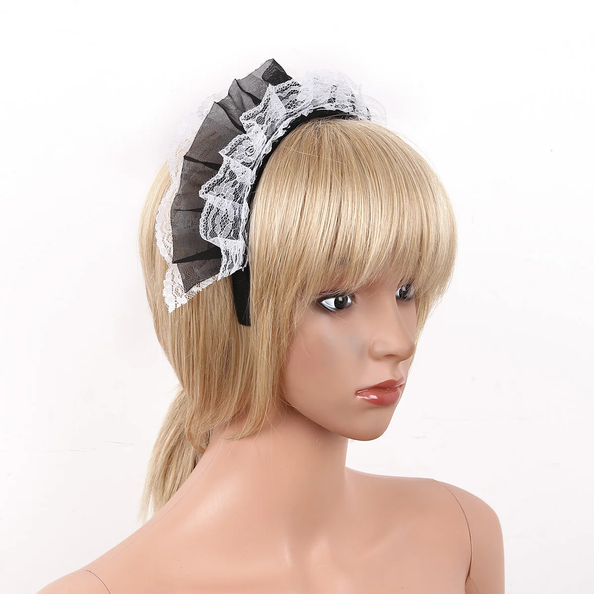 Повязка для волос женская с оборками Готическая Кружевная повязка на голову