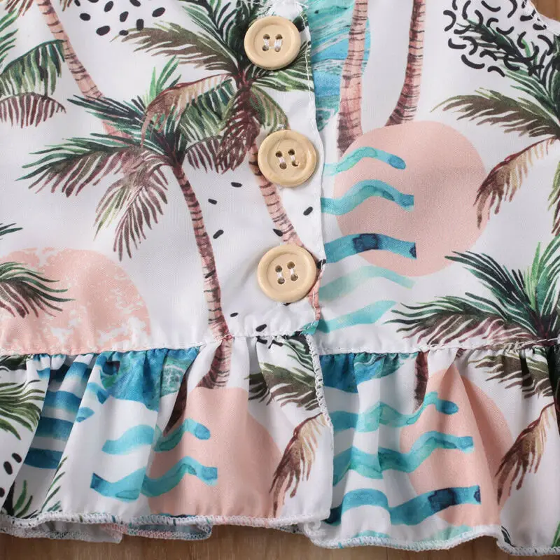 Летняя одежда для маленьких девочек из 2 предметов футболка без рукавов Топ +