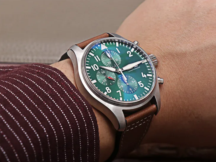 

Men Watch Mechanical Automatic Chronograph Watch For Men IW377726 Green Dial Leather Strap 43mm Luxury Watch 1:1 Replica Watch