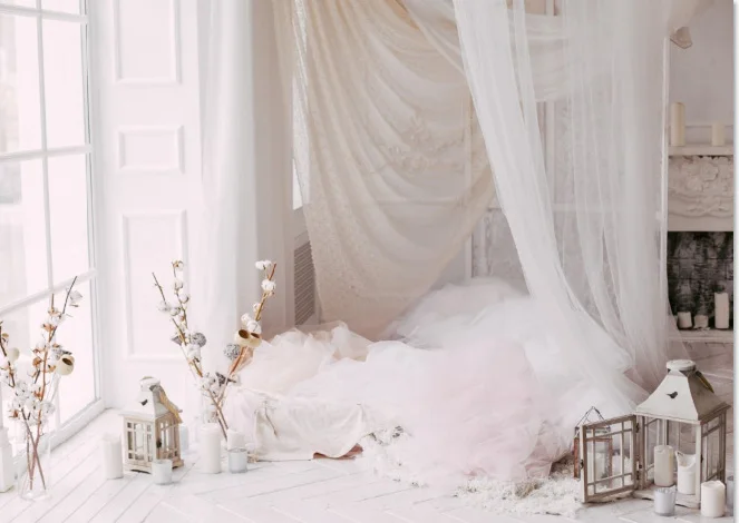 

7X5 футов Красивая Белая комната Марля драпировка деревянная рамка окно пользовательский фото фон винил 220 см X 150 см