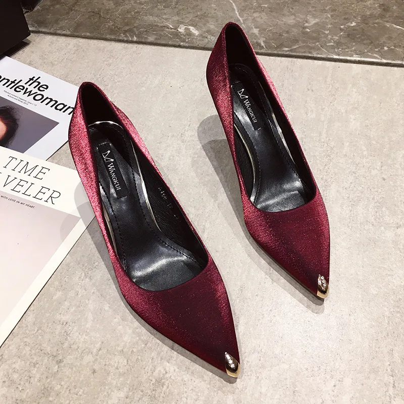 

2020 Spring Fashion Women Shoes Pointed Fine with Heels Shallow Mouth High Heels Patent Leather Summer Pumps Shoes Mujer NVDX11