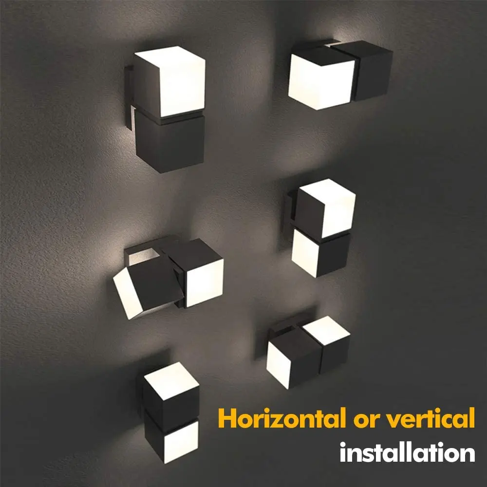 Kopen Kubus Roterende Up Down Led Veranda Wandlamp Outdoor Indoor Bedroom10W 18W Verstelbare Voordeur Geïntegreerde Aluminium Blaker 1100LM