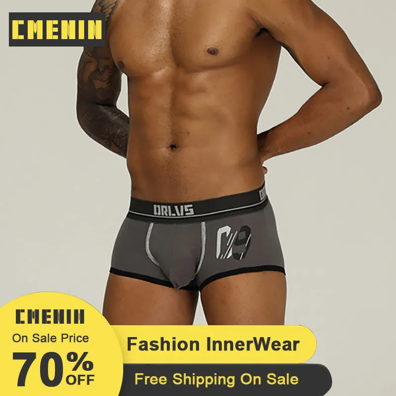 Сексуальные хлопковые мужские трусы боксеры с надписью и низкой талией мужское