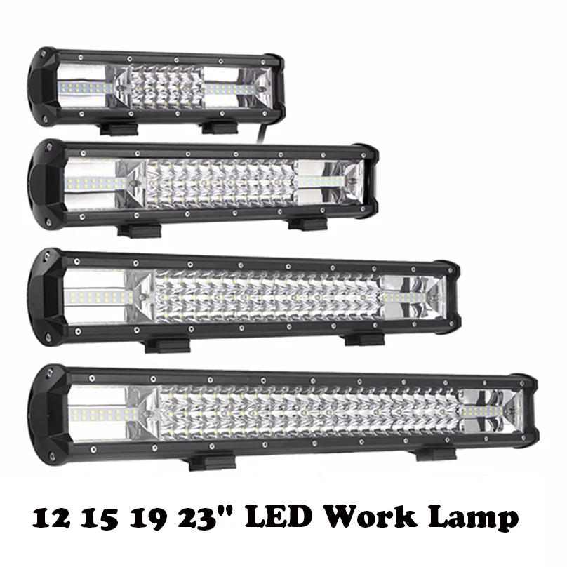 

12 15 19 23" LED Light Bar Offroad Combo Work Lamp Truck SUV ATV 4x4 4WD Car Truck Wagon Boat Camping 12V 24V Driving Indicator