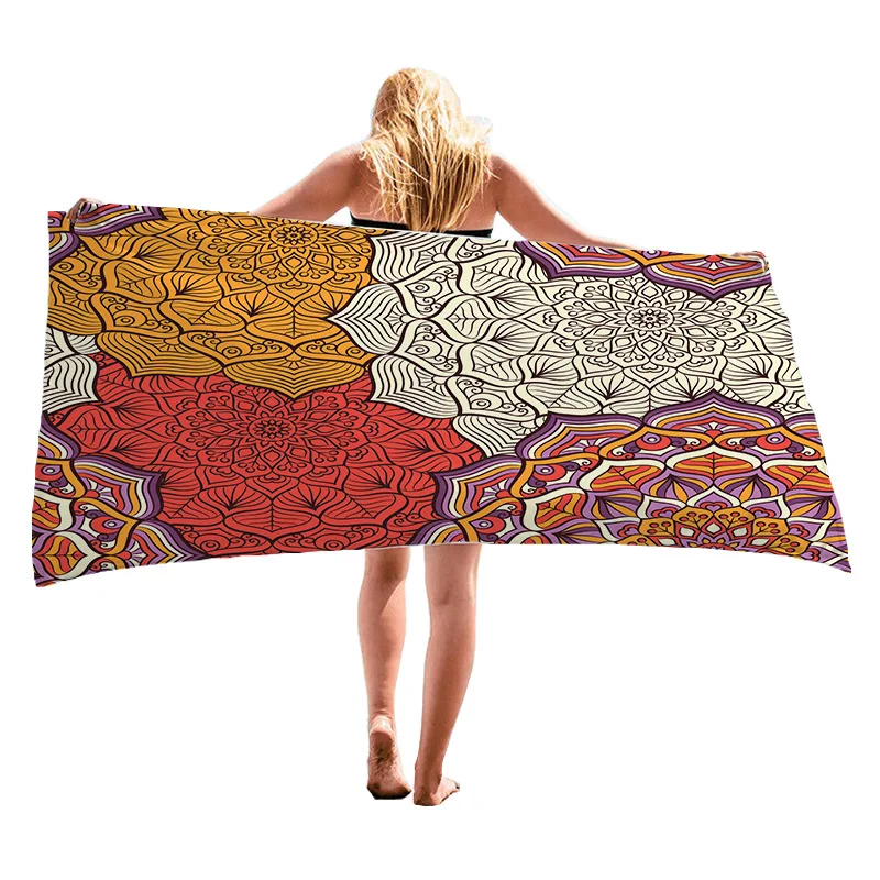 

Прямоугольное быстросохнущее пляжное полотенце размером 75x150 см с геометрическим рисунком, большое, для взрослых, для путешествий, для улиц...