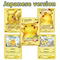 pokemon metal card japanese version bikachu vmax trainer charizard collection cards album game battle pokemons golden card