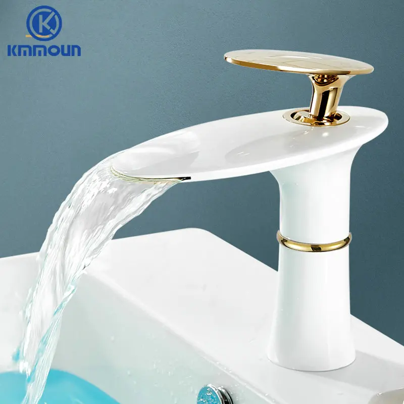 Смеситель для раковины Водопад латунный Высокий кран ванной комнаты холодная и