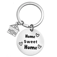 House Keychain Sweet Home Round Home Keychain Housewarming Gift Cute Gift For New Homeowner Metal Key Chain Backpack Pendant