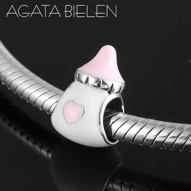 New Fashion 925 Sterling Silver Baby bottle Enamel Charms Beads Fit Original europeu Charm Bracelet Jewelry making 2019 |