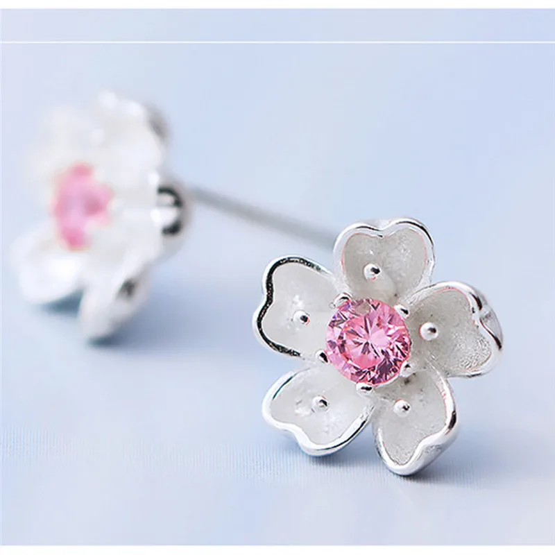 Женские серьги ювелирные изделия брендовые фиолетовые/розовые серьги-гвоздики с