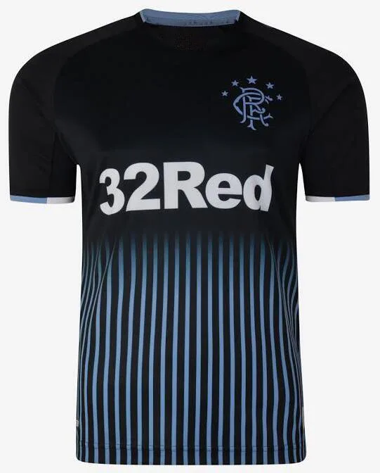Футболка для бега Glasgow Rangers дышащая и быстросохнущая футболка 19 20 Rangers - Цвет: Черный