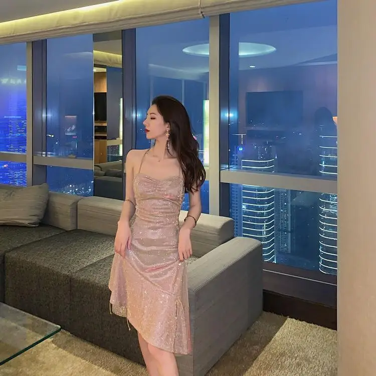 

Summer Women's Dress 2021 Sexy Backless dresses Sleeveless Sling Slips Under Ladies Dress party mini dress Casual Short skirt