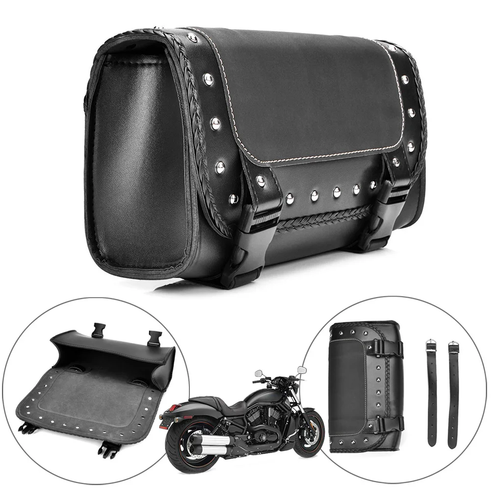 Motorcycle Saddle Bags Leather Storage Tool Sissy Bar Side Pouch Bags For Sportste For Davidson Motorcycle Parts
