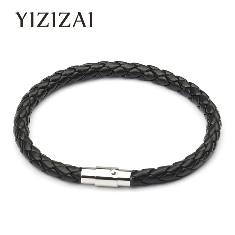 Классический ручной работы натуральный кожанный браслет с металлическими