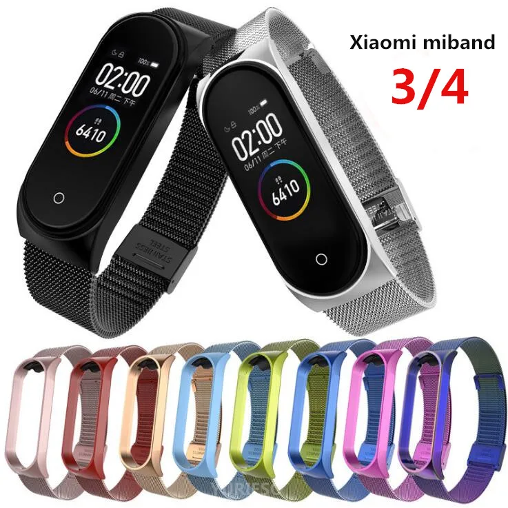 Для Mi band 4 3 браслет с металлическим ремешком для Xiaomi Band Безвинтовой MiBand Браслет