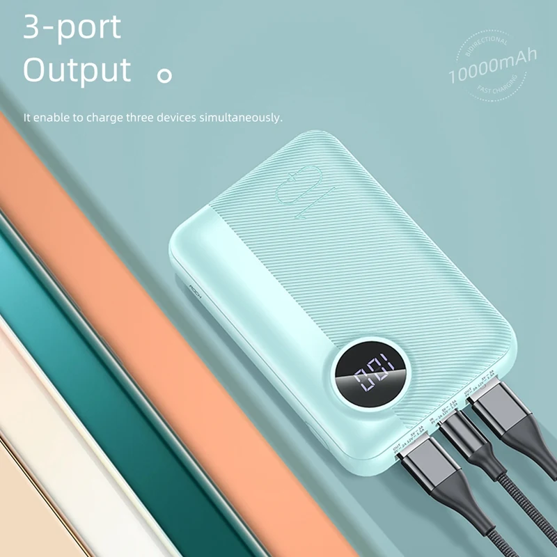 Rock Mini 10000mAh LED Display Power Bank 18W Type C PD3.0 QC3.0 Draagbare Externe Batterij voor iPhone Samsung huawei | Мобильные