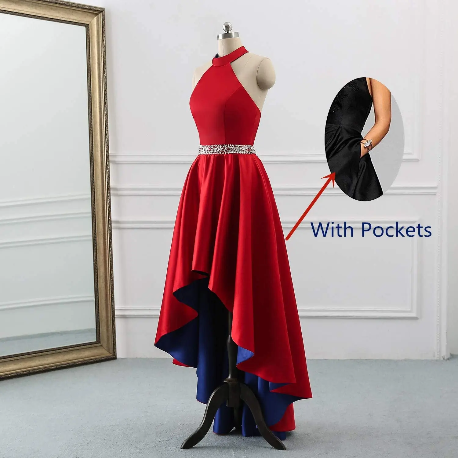 Выпускные платья с лямкой на шее длинное вечернее платье бусинами высокие и