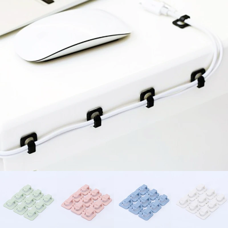 Самоклеящиеся зажимы для кабелей 18 шт. держатель шнура шнуров зарядный кабель usb