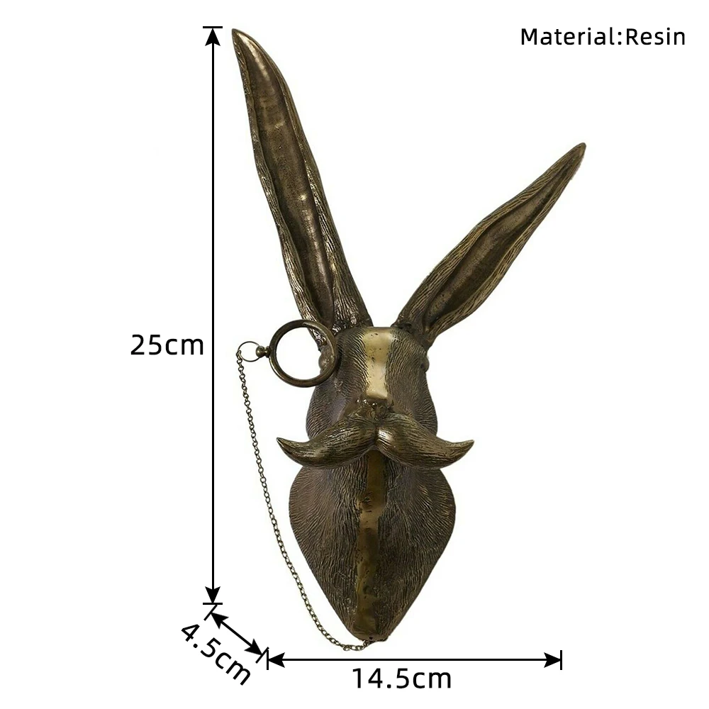 Декоративная настенная скульптура в виде Головы Кролика с очками | Дом и сад