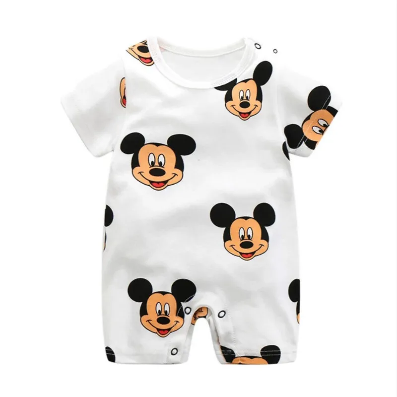 

Mickey Baby Rompers Cartoon Baby Boy Clothes Children Jumpsuit Boys Summer Onesie Infant Baby Girls Clothes Disney Newborn Bebes