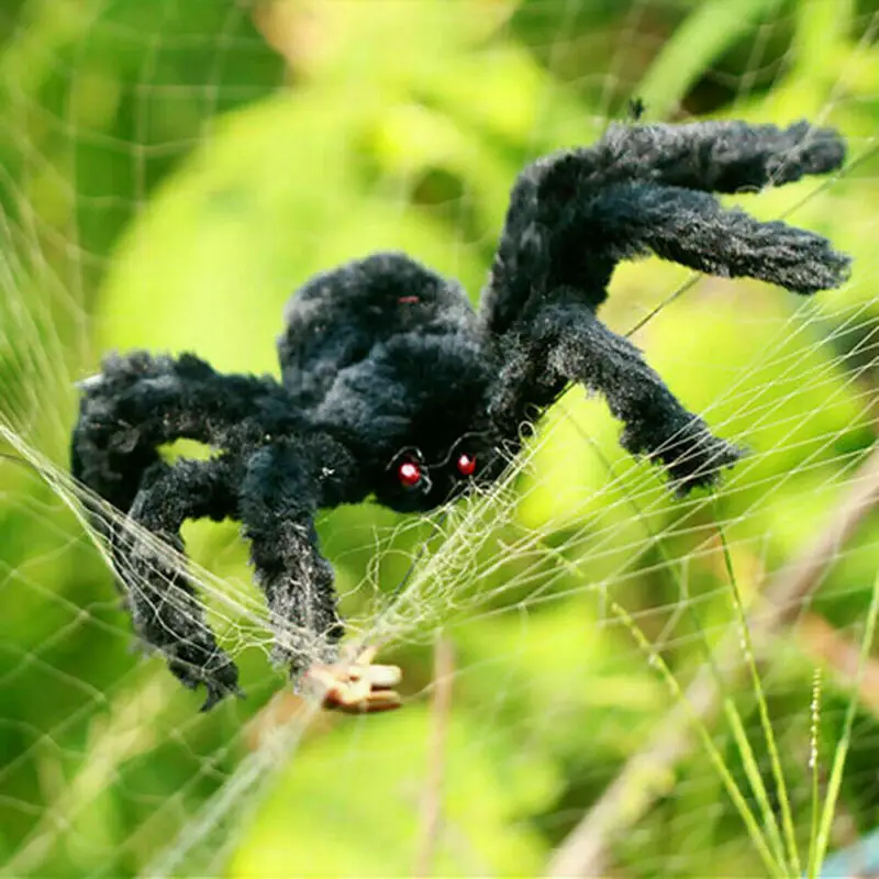 Хэллоуин Поддельные меховой паук ужасный в стиле Харадзюку трюк лечения