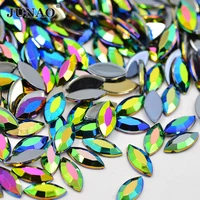 junao 48mm 715mm horse eye black ab rhinestones flatback crystals stones glue on acrylic strass for clothes decorations