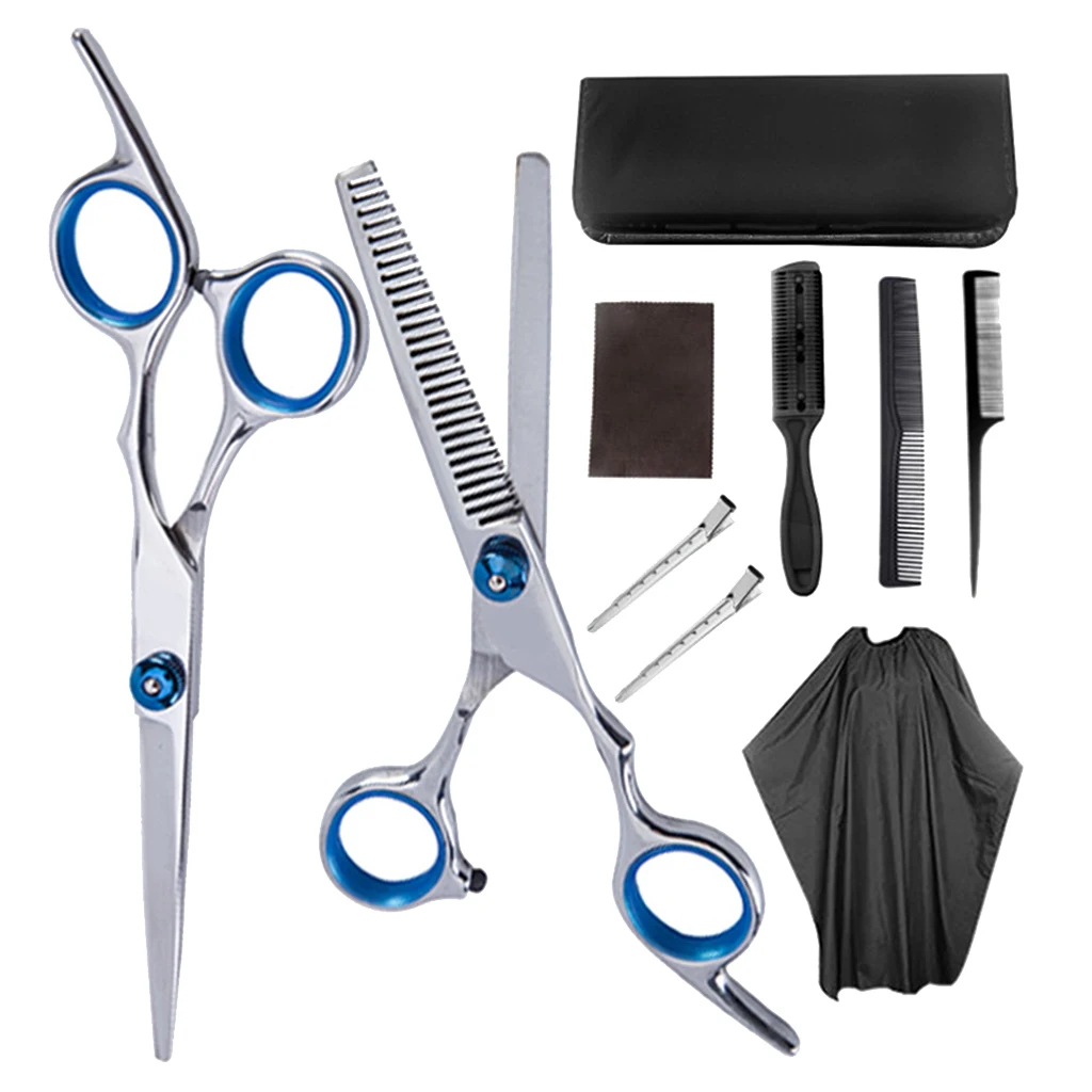 

Barber 6" Thinning Shears Scissors Styling Capes Set Tools w/ Storage Bag
