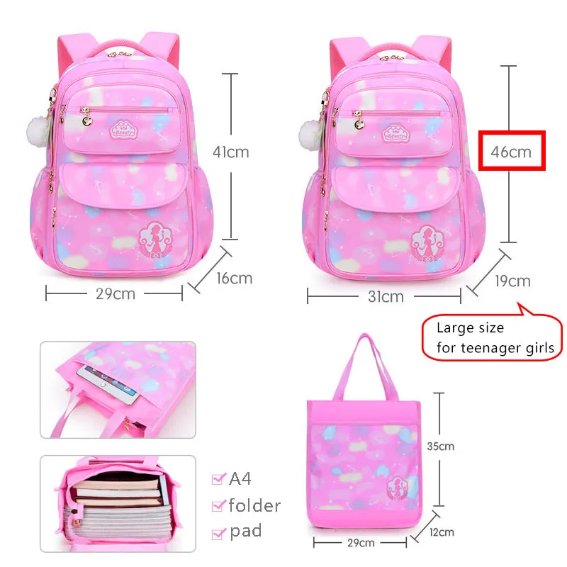 Large Capacity Set Backpacks School Bags For Teenage Girls School Bag Children Backpack Kids Bags princess mochilas