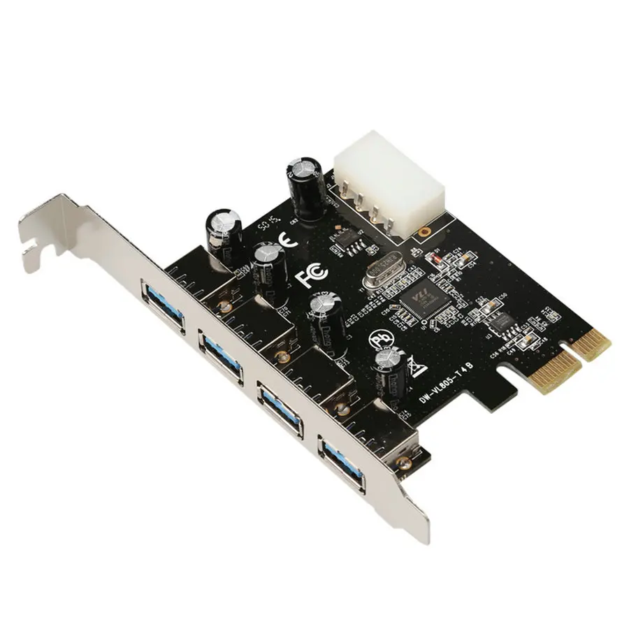 Большой Q PCI 4 Порты и разъёмы USB 3 0 Express riser карта PCIe хост-контроллер питания sata |