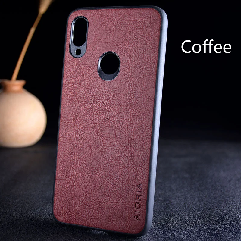 Coffee Для xiaomi redmi note 7 8 pro Чехол funda роскошный кожаный винтажный кожа с рисунком Litchi capa чехол для xiaomi redmi note 7 - Цвет: Coffee