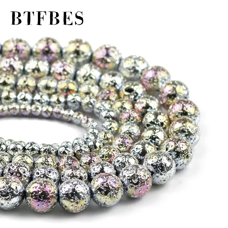 BTFBES фиолетовый цветной камень из вулканической лавы бусины натуральный гематит