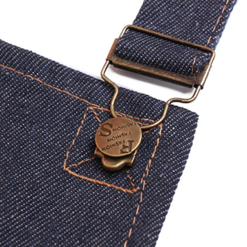 Модный Регулируемый Кухонный Фартук из денима для приготовления пищи и выпечки в