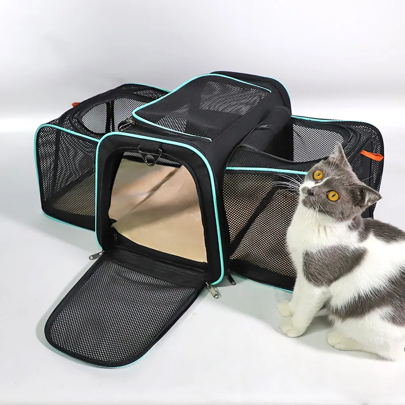 

Small Dog With Expandable Pet Cage Cat With Soft Slat Kennel Car Travel Bag Multi-Function Pet Cage