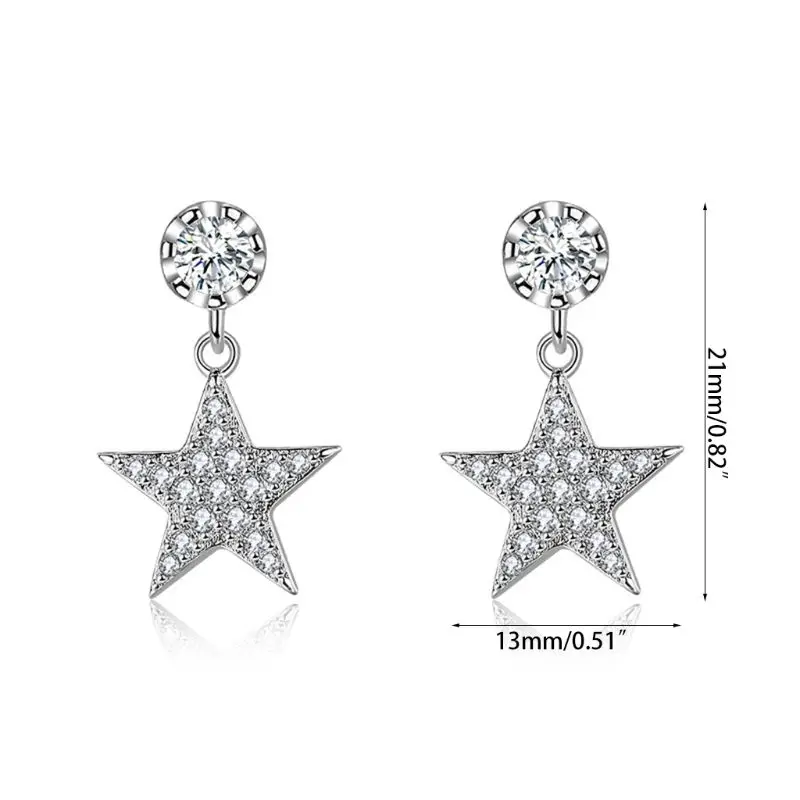 

Shiny Wedding Stud Earrings 925 Sterling Silver Earrings Jewelry For Women Friend Gift