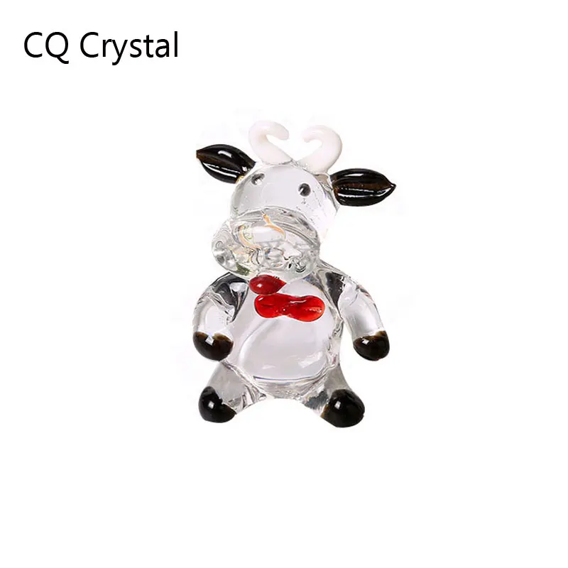 3 цвета стеклянная корова Украшение Фигурка животного ручной работы Домашний