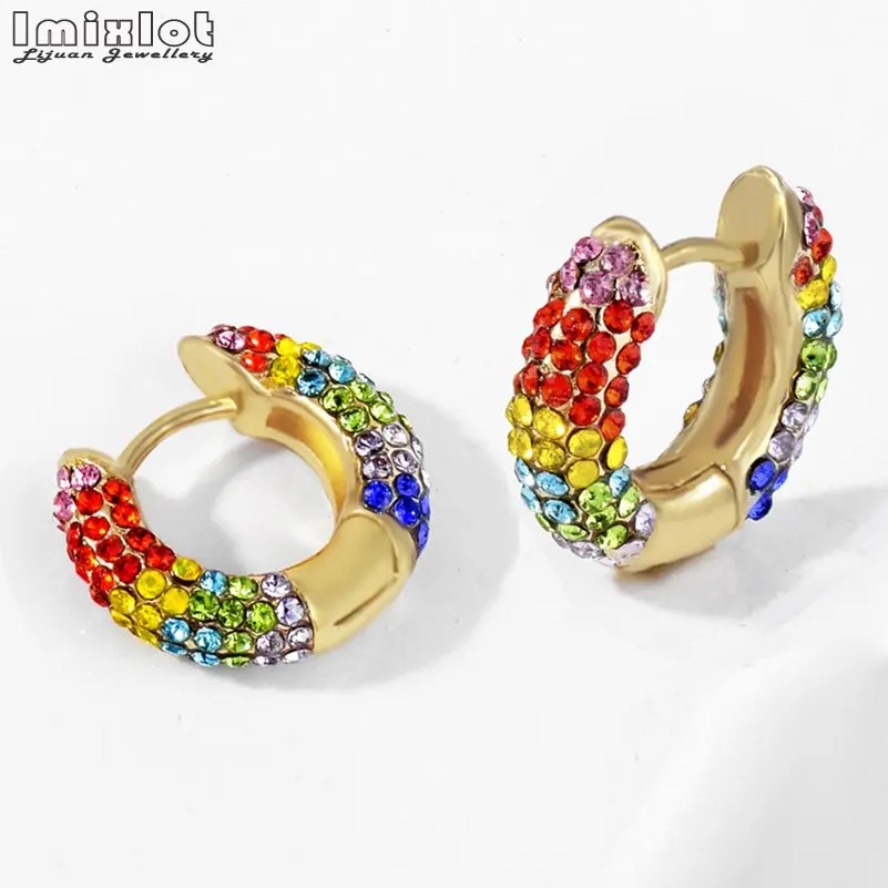 Женские серьги каффы с кристаллами в стиле бохо Разноцветные образной формы