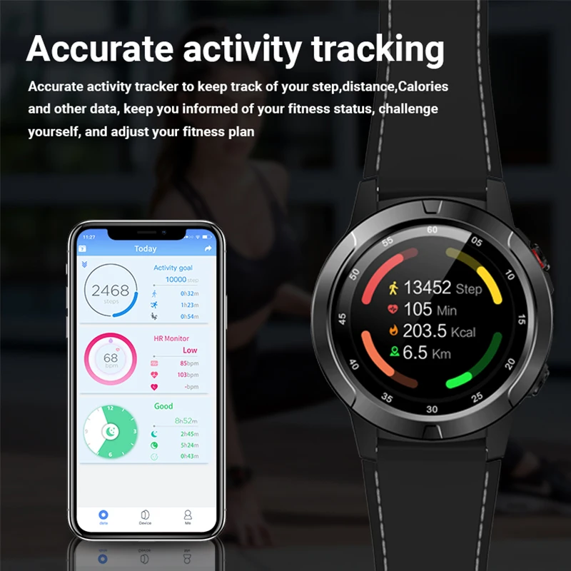 Смарт-часы Vorke VM2 GPS Bluetooth пульсометр звонки сообщения напоминания музыкальный