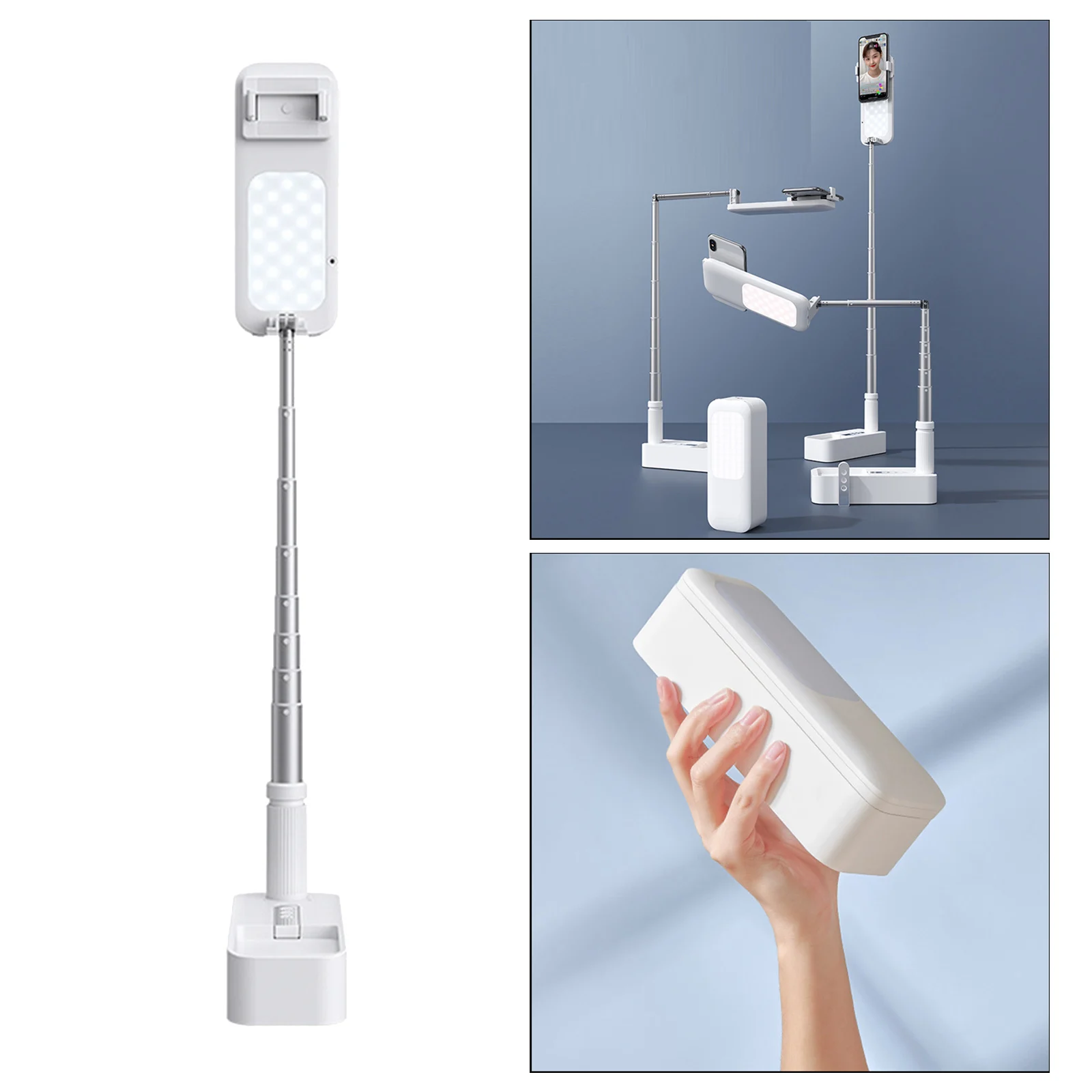 Портативный складной светодиодный светильник для селфи макияжа видео телефона