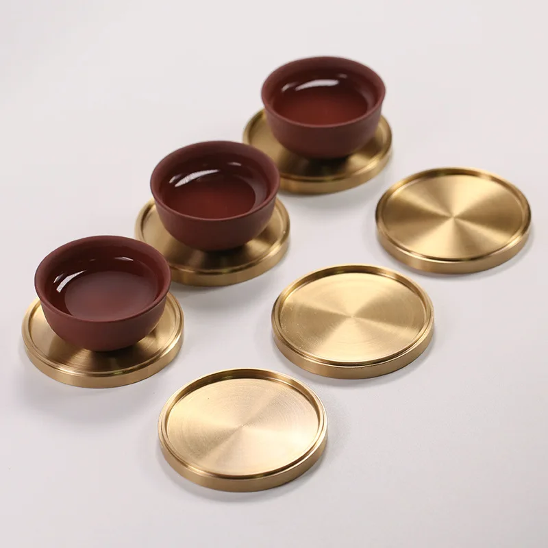 

Size 6.6 - 7.5 - 10cm Superior Product Pure Copper And Holder Kung Fu Set Accessories Tea Holder Mat Ceremony Six Gentlemen Art