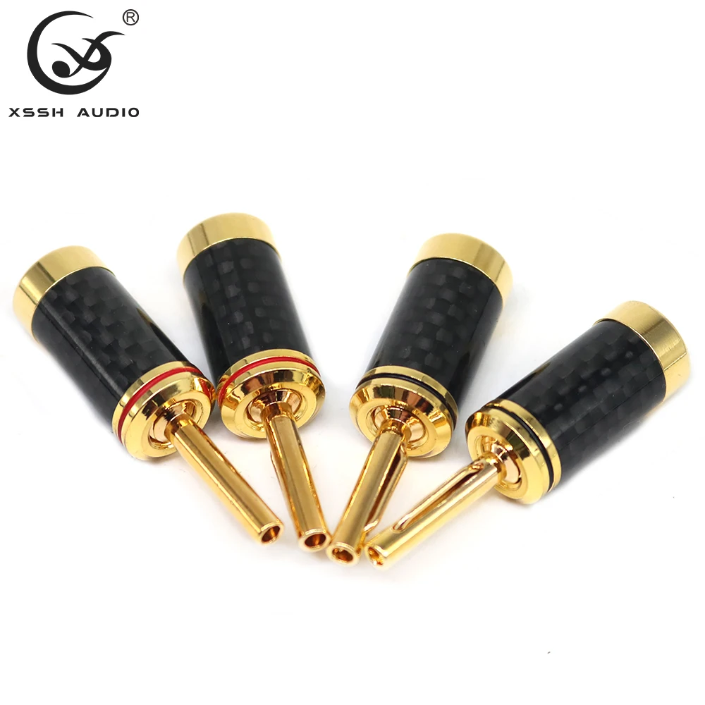 8 шт. банан Вилки Hi-end HIFI DIY йиво углеродное волокно Теллур медный покрытый родием