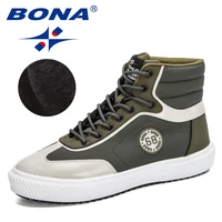 bona 2020 new designers outdoor hiking shoes men hunting boots autumn winter high top plush snow footwear mansculino comfyboots