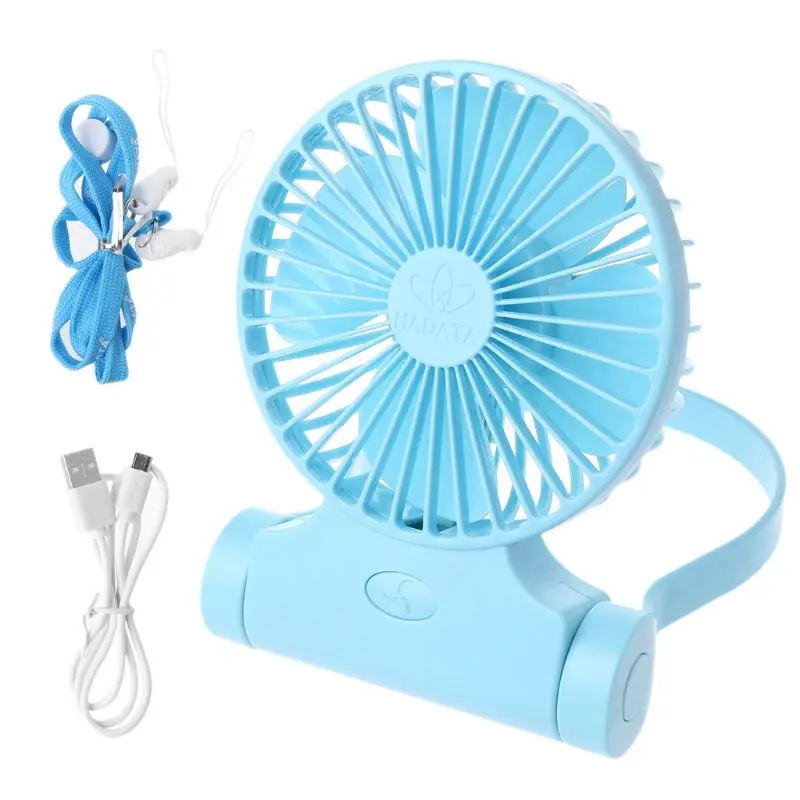 

360 Degree Rotating Portable Hands-free Neck Hanging Fan USB Rechargeable Air Cooler Sport 3 gears Desktop Electric Fan for