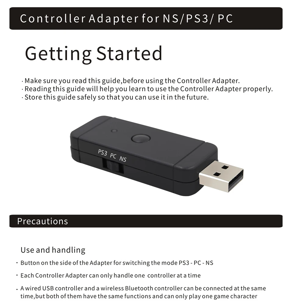 Беспроводной проводной контроллер конвертер геймпада USB адаптер для Nintendo Switch NS PS3