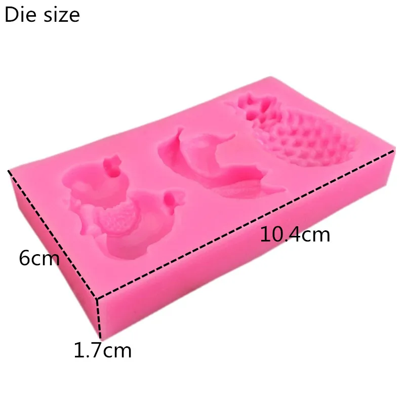 Фруктовый гранат банан форма ананаса силикагель Форма кухонный инструмент для