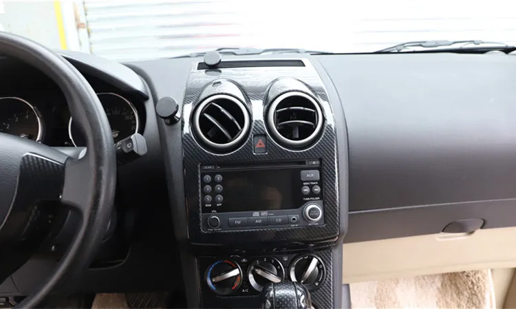 

Для Nissan Qashqai 2008-2015, рамка из углеродного волокна, радио, звуковая панель, рамка для приборной панели, отделка, искусственная рамка